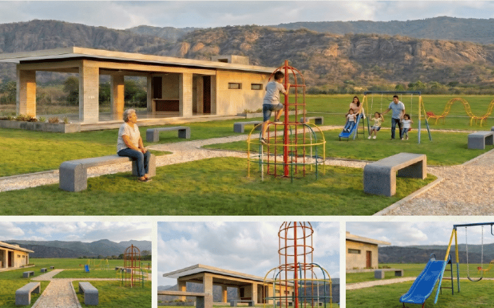 Parque infantil con juegos seguros en Bella Vista Ocozocoautla, Chiapas