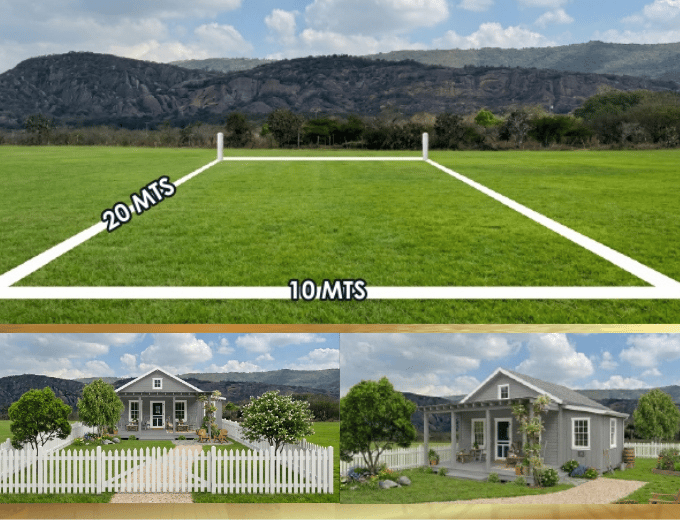 Terreno de 200 m² en Bella Vista Ocozocoautla con ejemplo de casa construida, 10 x 20 metros